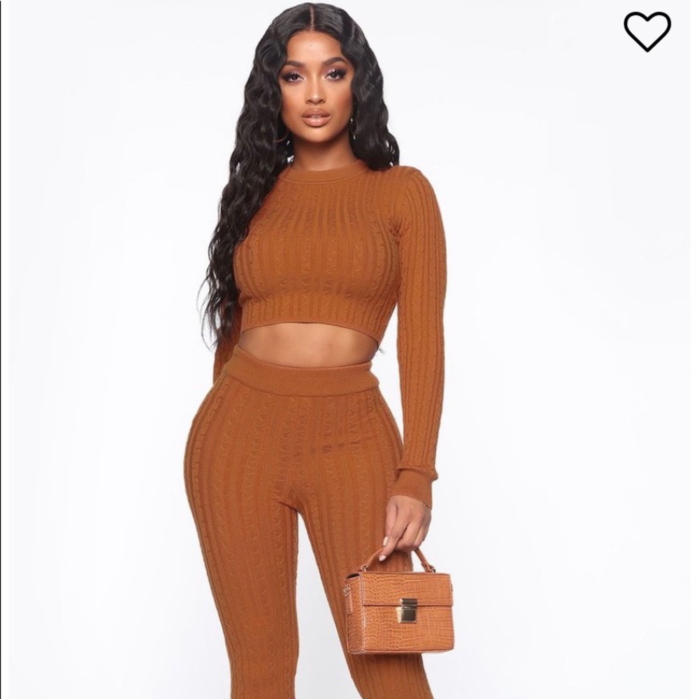Legging Rust fashionnova 2 piece set Worn once